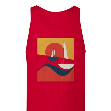 Abstract Art Sea Tank Top Red