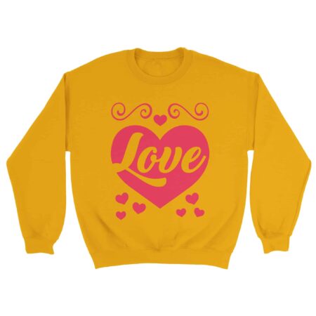 Love Valentine's Day Sweatshirt Yellow
