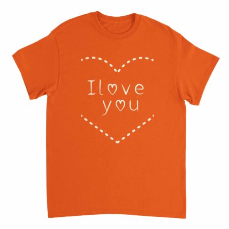 I Love You Printed T-shirt Orange