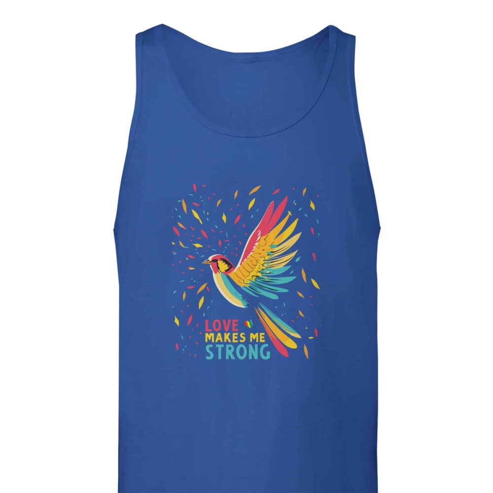 Love Makes Me Strong Tank Top Blue