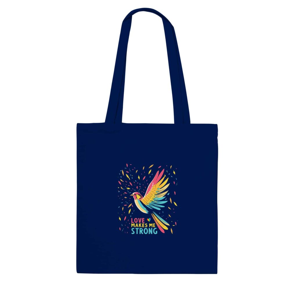 Love Makes Me Strong Tote Bag Navy