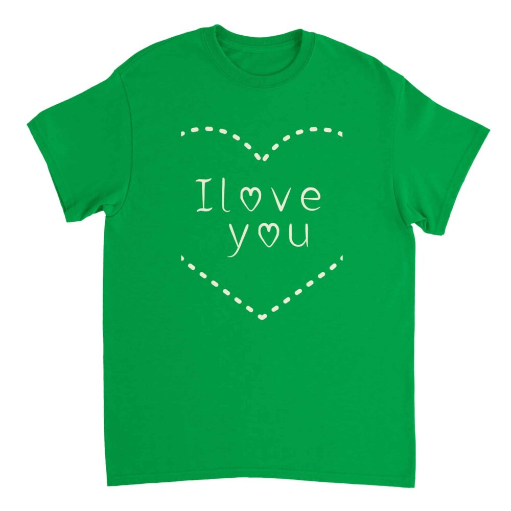 I Love You Printed T-shirt Green