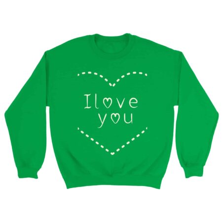 I Love You Printed Sweatshirt Green