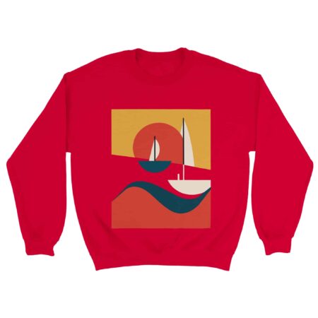 Abstract Art Sea Sweatshirt Red