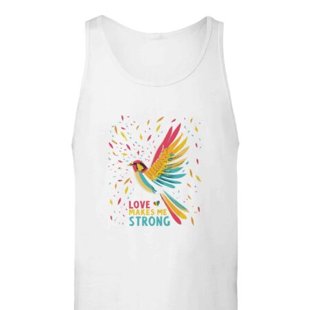 Love Makes Me Strong Tank Top White