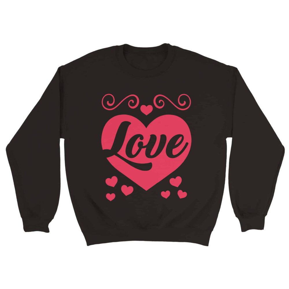 Love Valentine's Day Sweatshirt Black