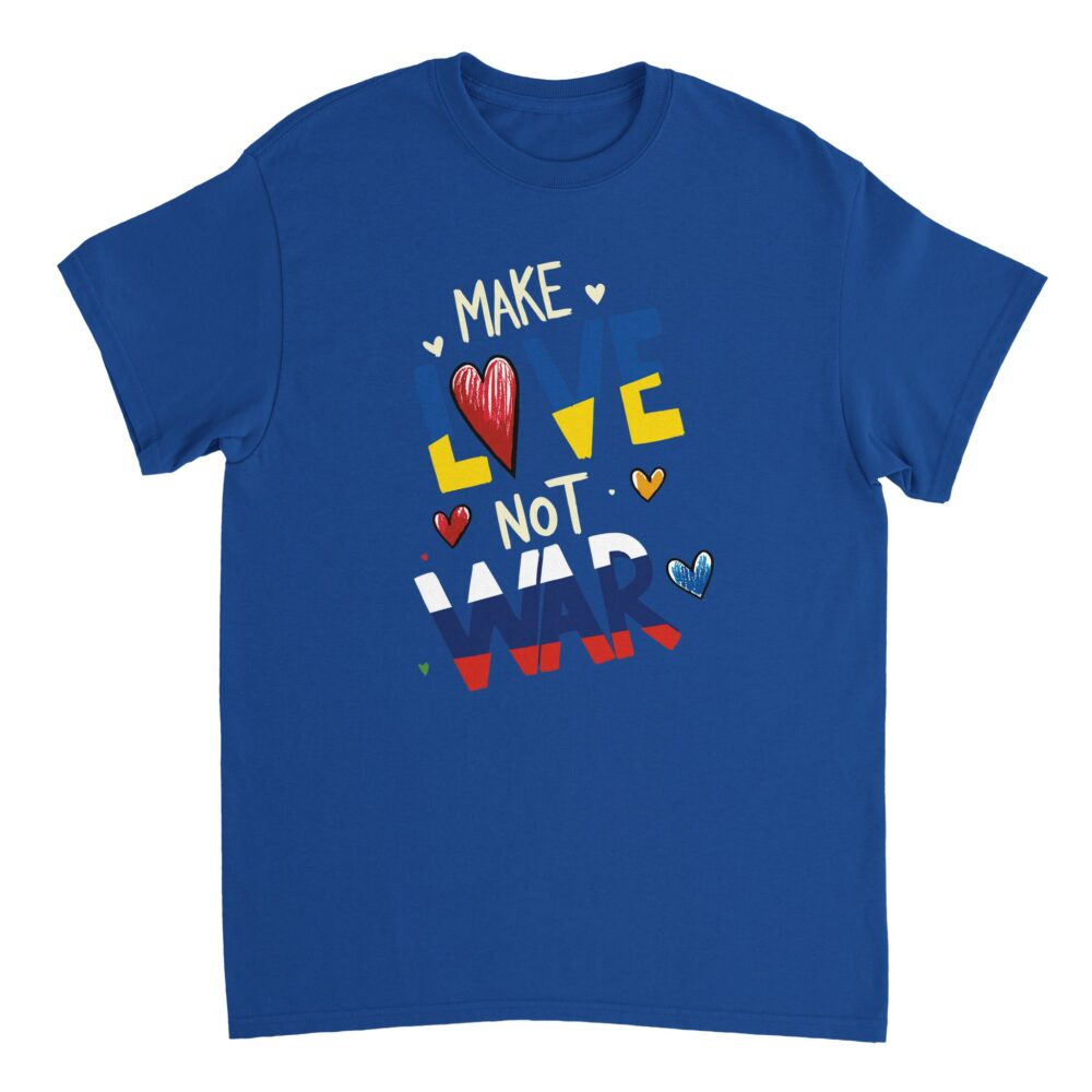 Make Love Not War T-shirt Blue