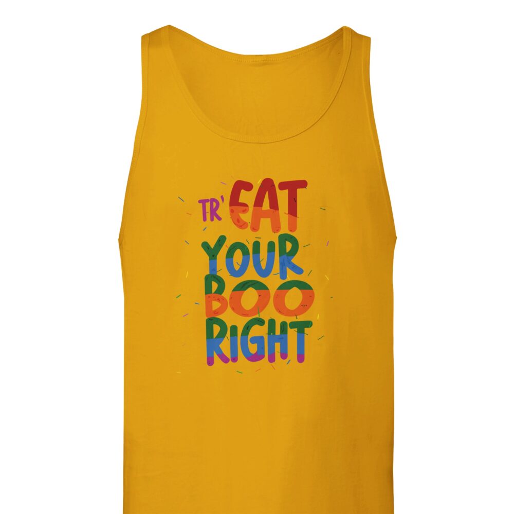 Treat Your Boo Right Funny Tank Top Yellow