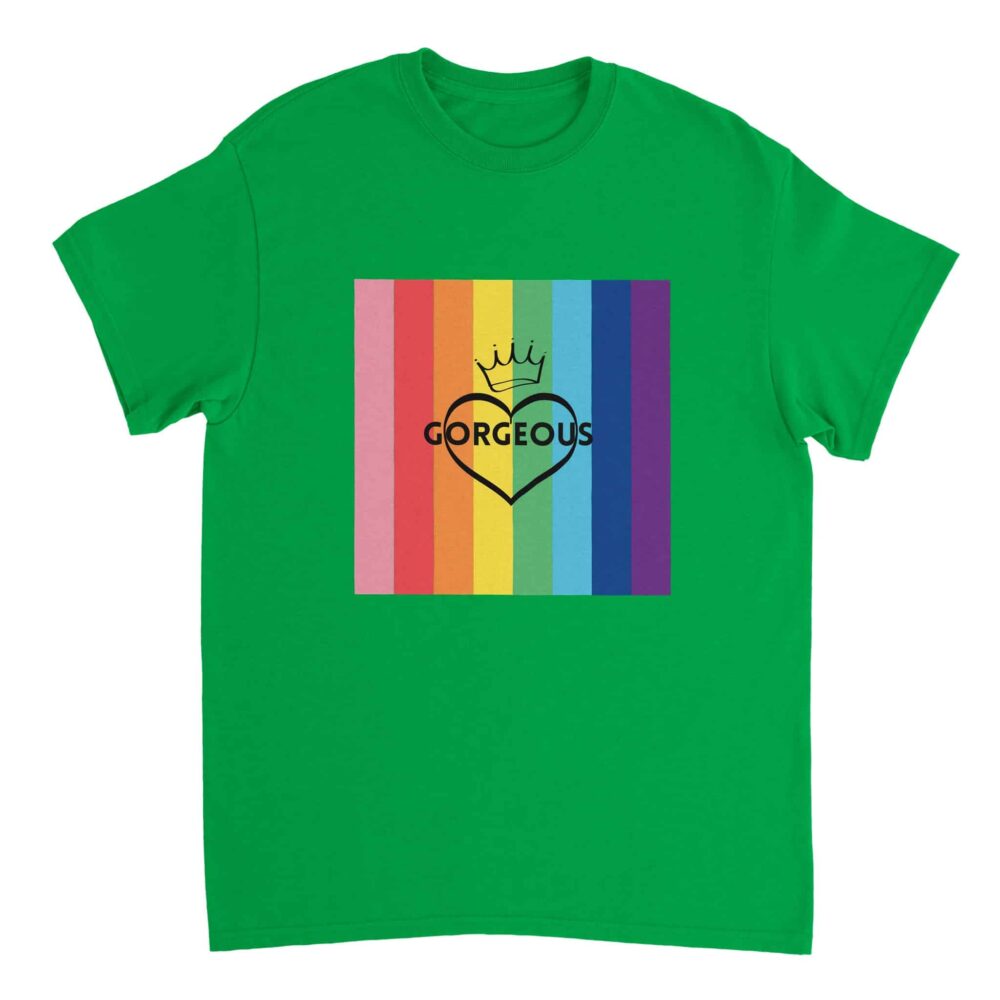 T-shirt Gay Pride Gorgeous Print Green