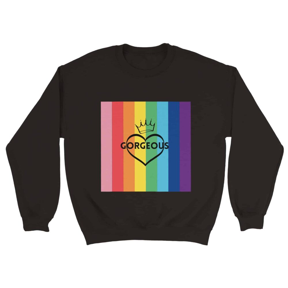 Gay Pride Sweater Gorgeous Print Black