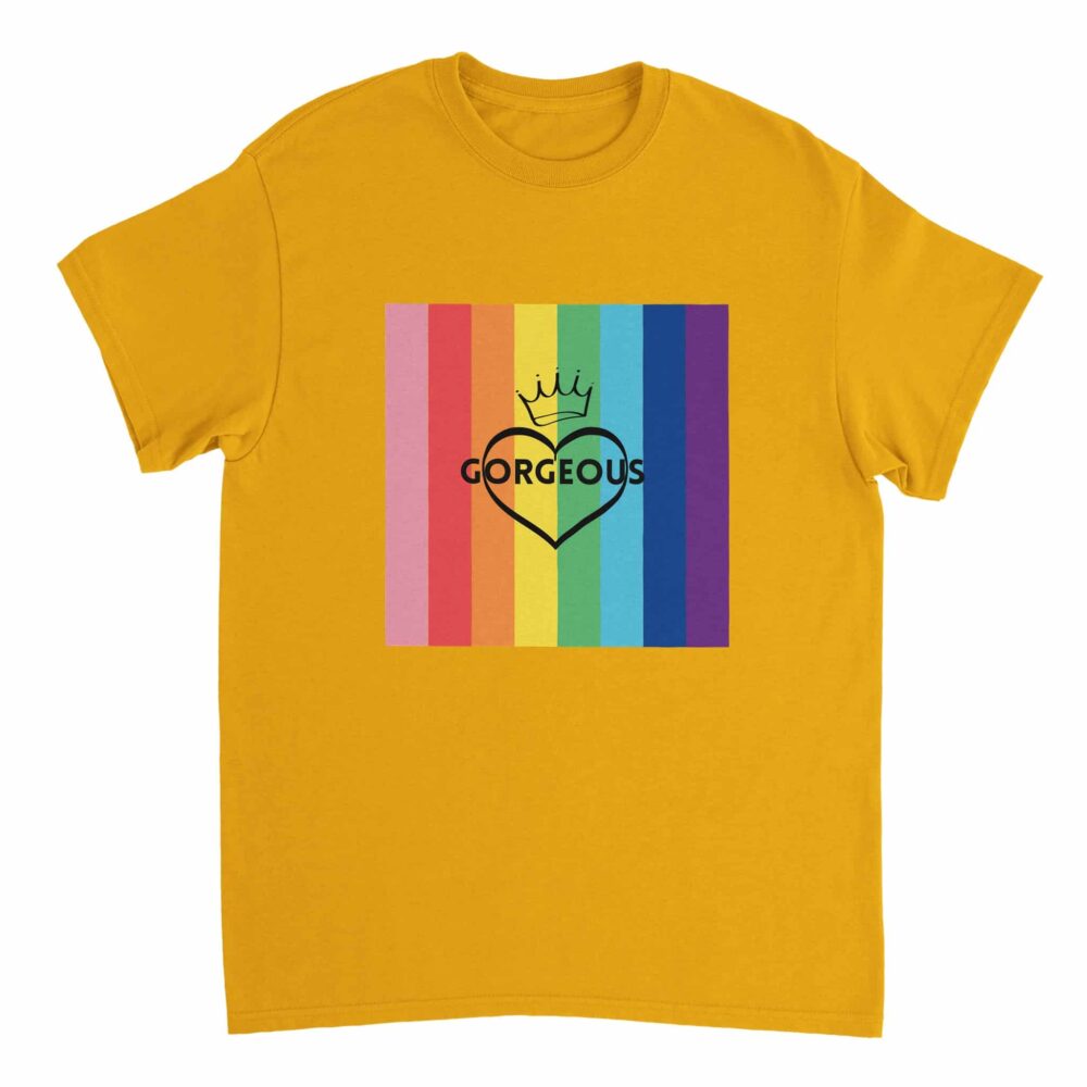 T-shirt Gay Pride Gorgeous Print Yellow