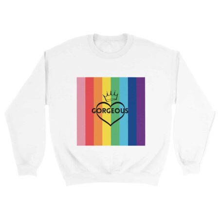 Gay Pride Sweater Gorgeous Print White