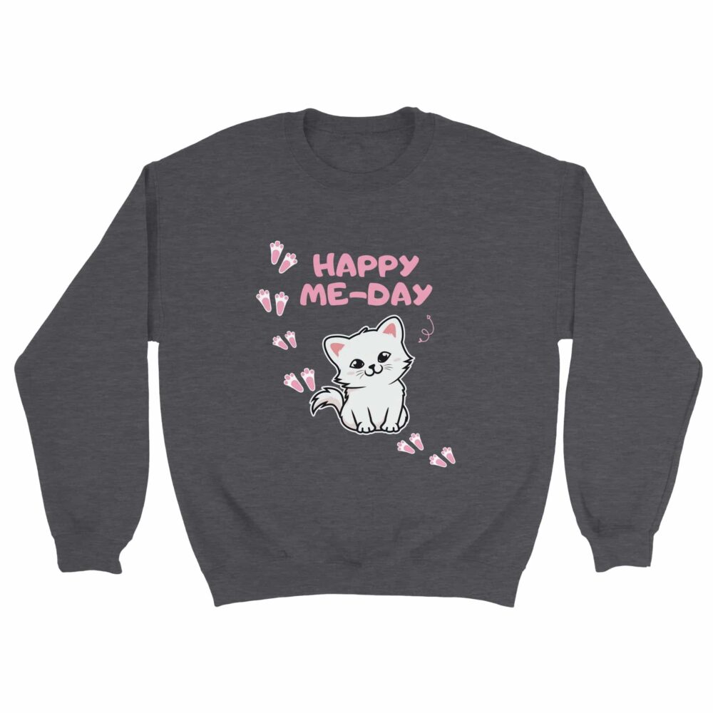 Happy Slogan Sweatshirt Dark Grey