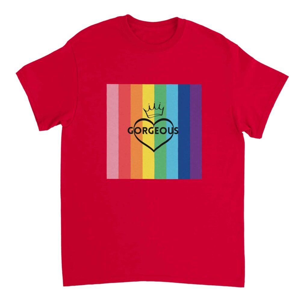 T-shirt Gay Pride Gorgeous Print Red