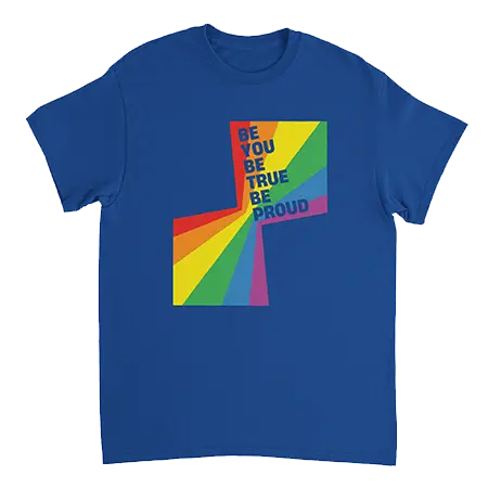 Pride Collection 2024: Be True Slogan T-Shirt Blue