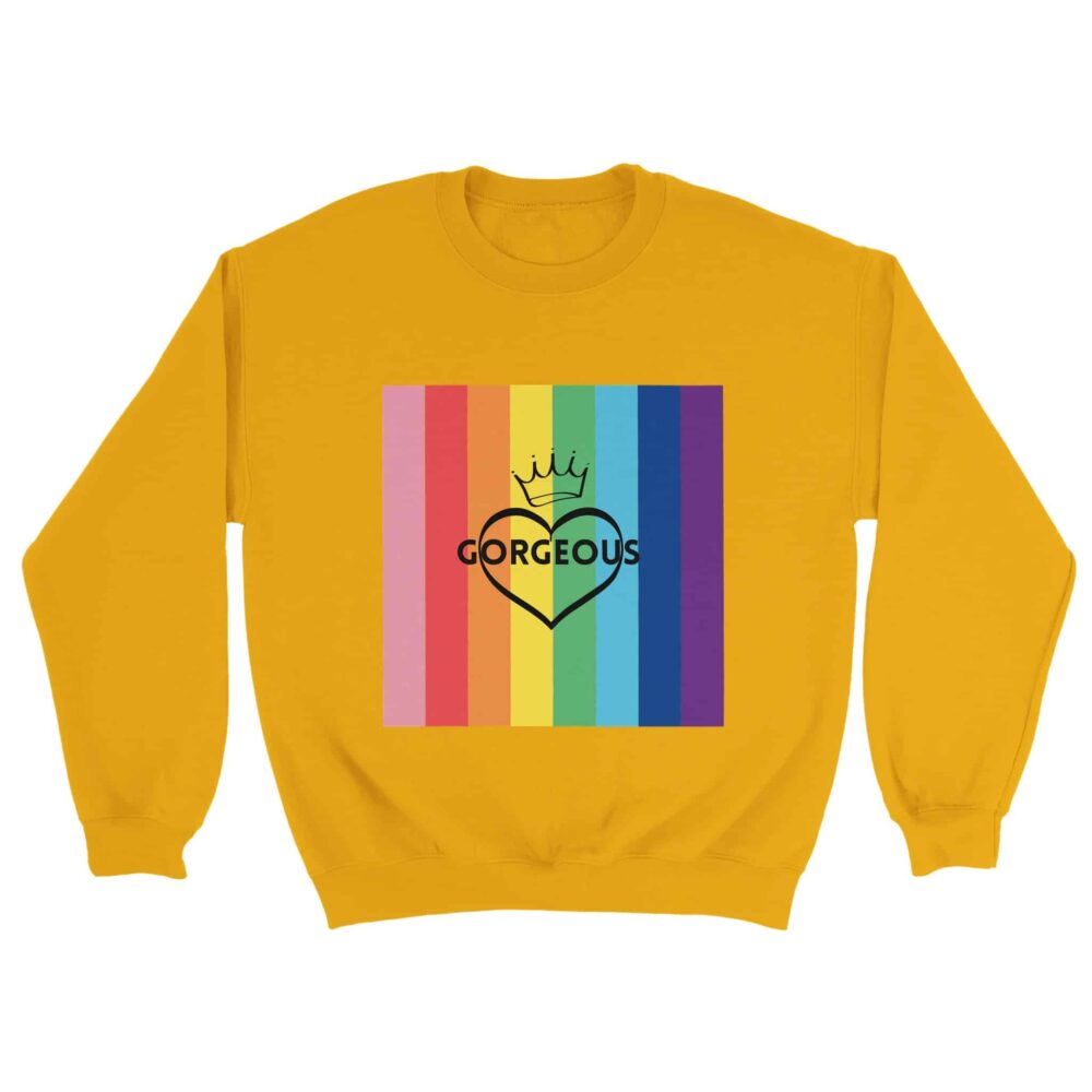 Gay Pride Sweater Gorgeous Print Yellow