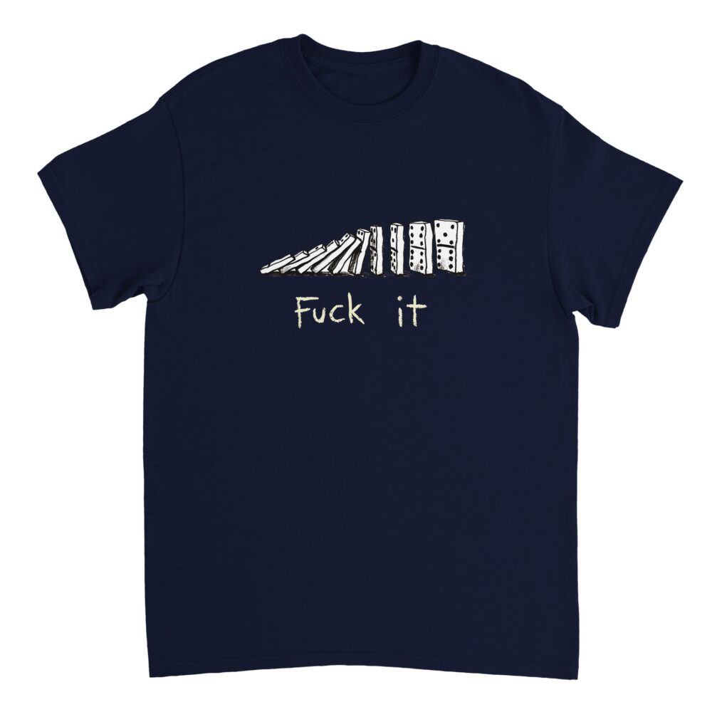 Fuck It Funny T-shirt with The Effect Of Domino Print Navy