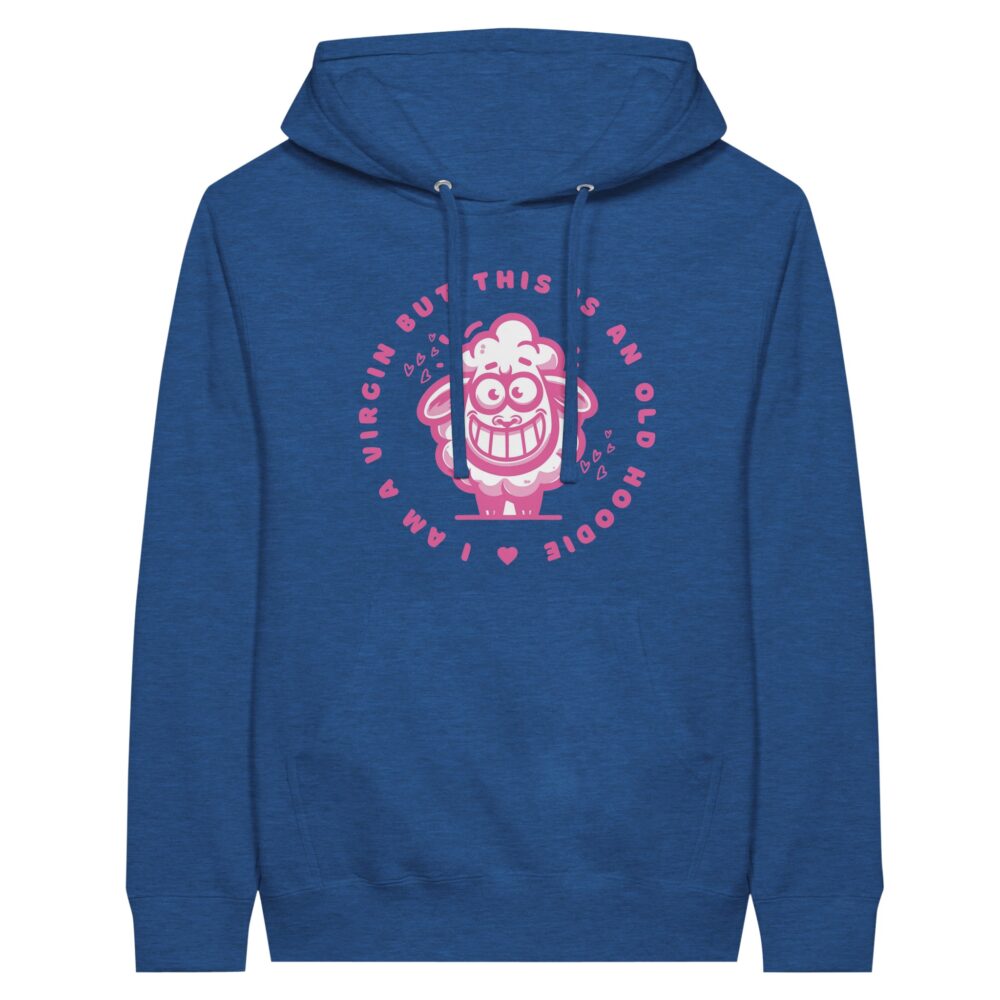 Stupid Hoodie Sayings: I am a Virgin But This is An Old Shirt Heather Blue