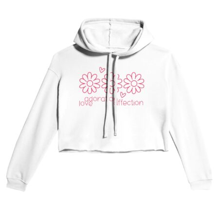 Love Clarity Cropped Hoodie: Love - Adoration - Affection. White