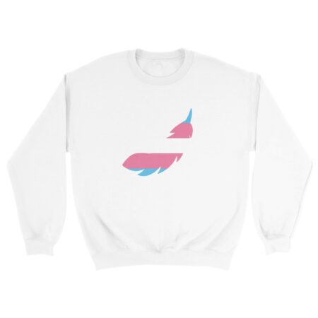 Trans Pride Sweatshirt, A Feather Print Unisex, White