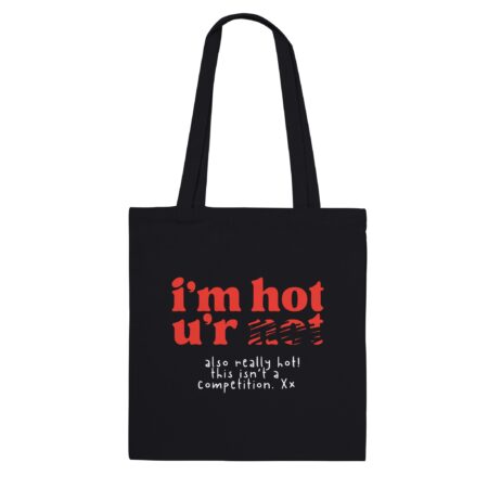 Inner Strength Empowerment Tote Bag: I'm Hot You're Not. Black