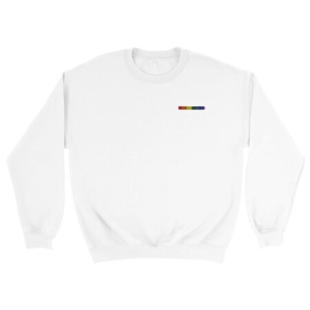 Rainbow Colors Embroidered Sweatshirt. White