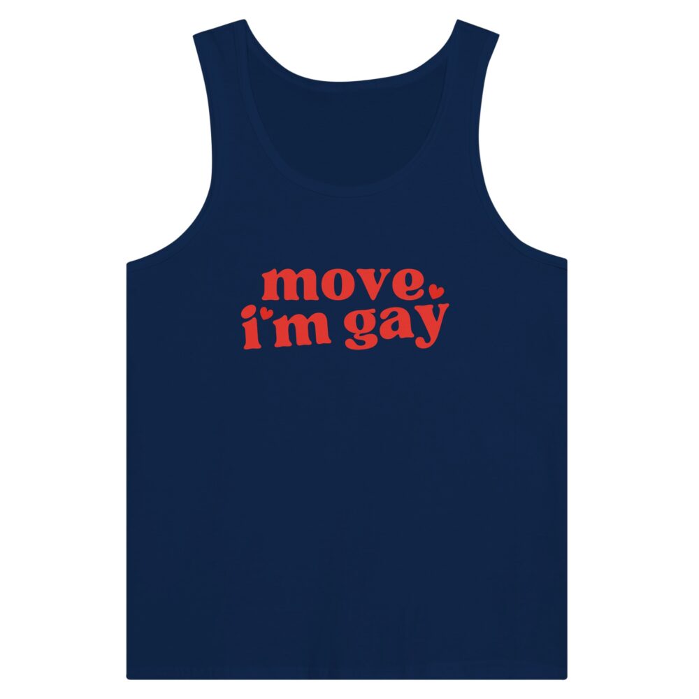 Pride Gay Tank Top: Move, I'm Gay. Navy