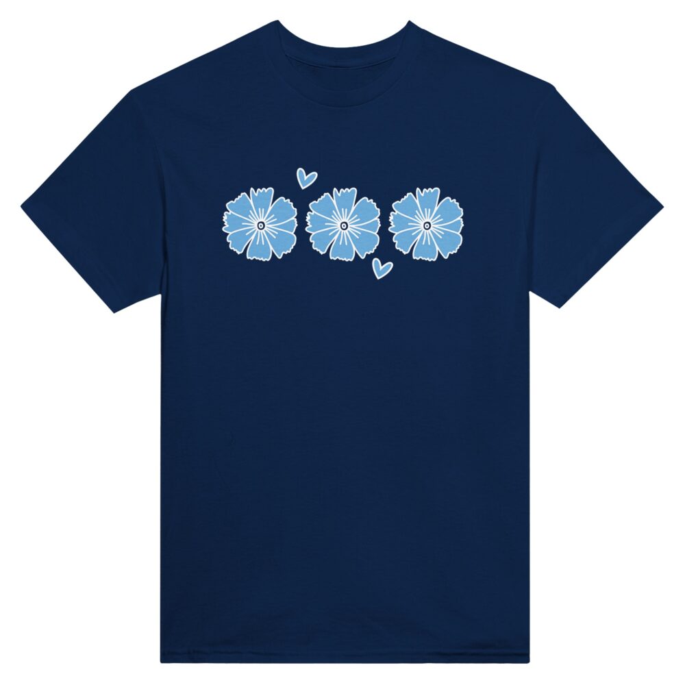 Minimalist Flower Girl T-Shirt. Navy