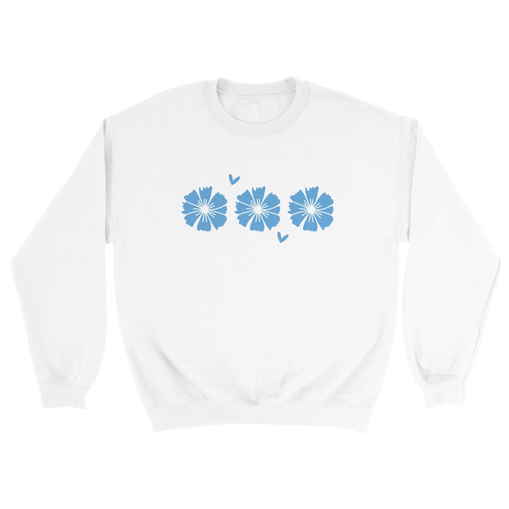 Minimalist Flower Girl Sweatshirt. White
