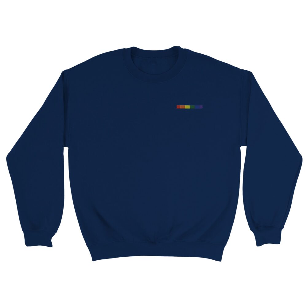 Rainbow Colors Embroidered Sweatshirt. Navy