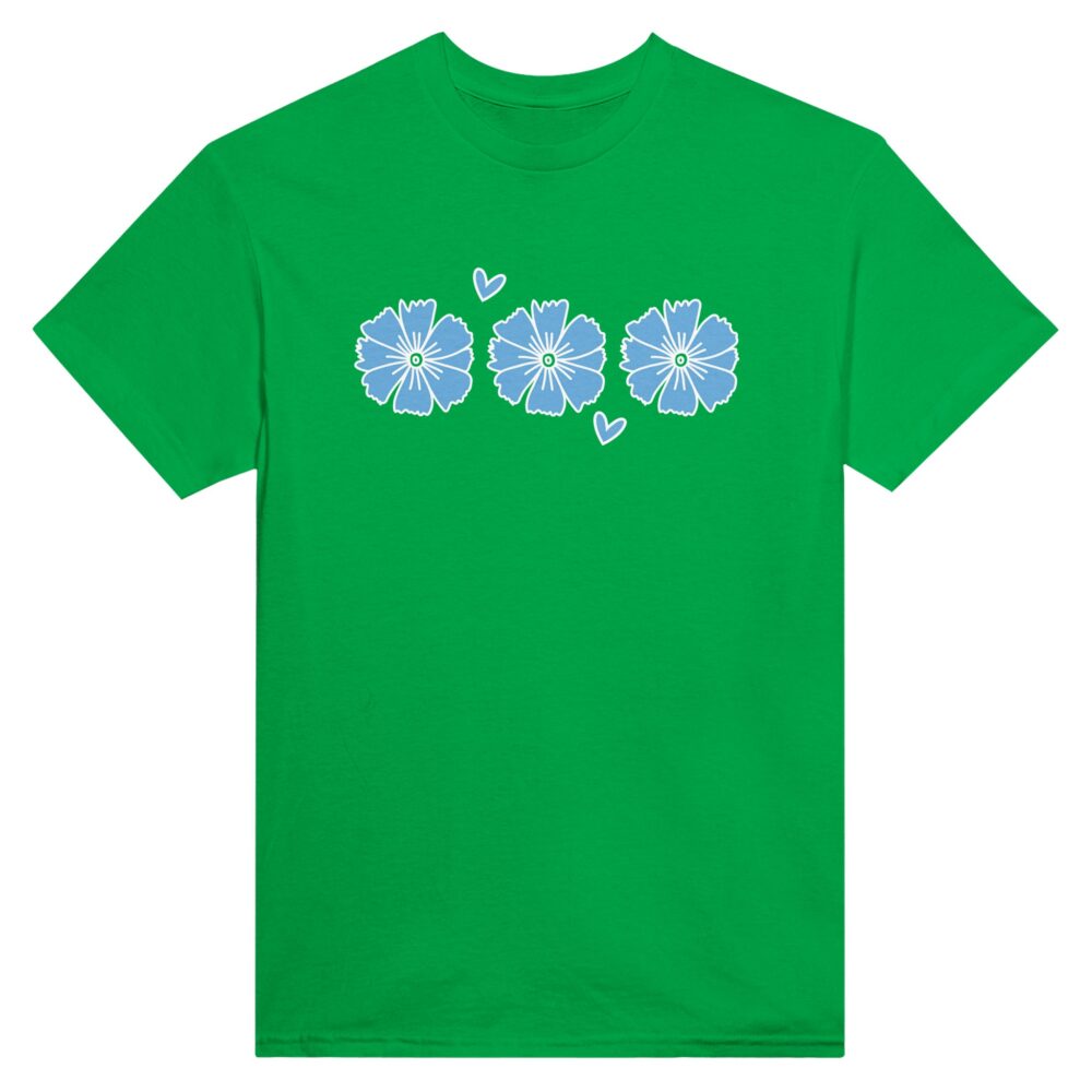 Minimalist Flower Girl T-Shirt. Green