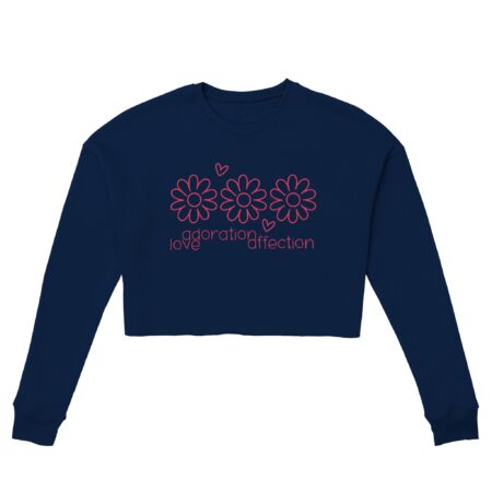 Love Clarity Cropped Sweatshirt: Love - Adoration - Affection. Navy
