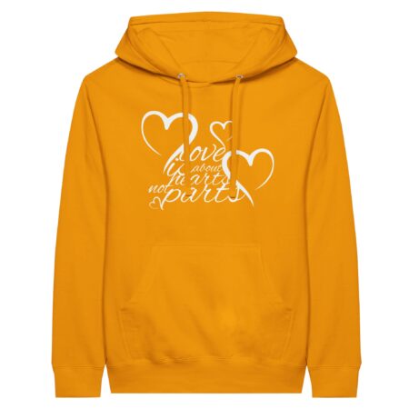 Hearts Not Parts Hoodie Yellow