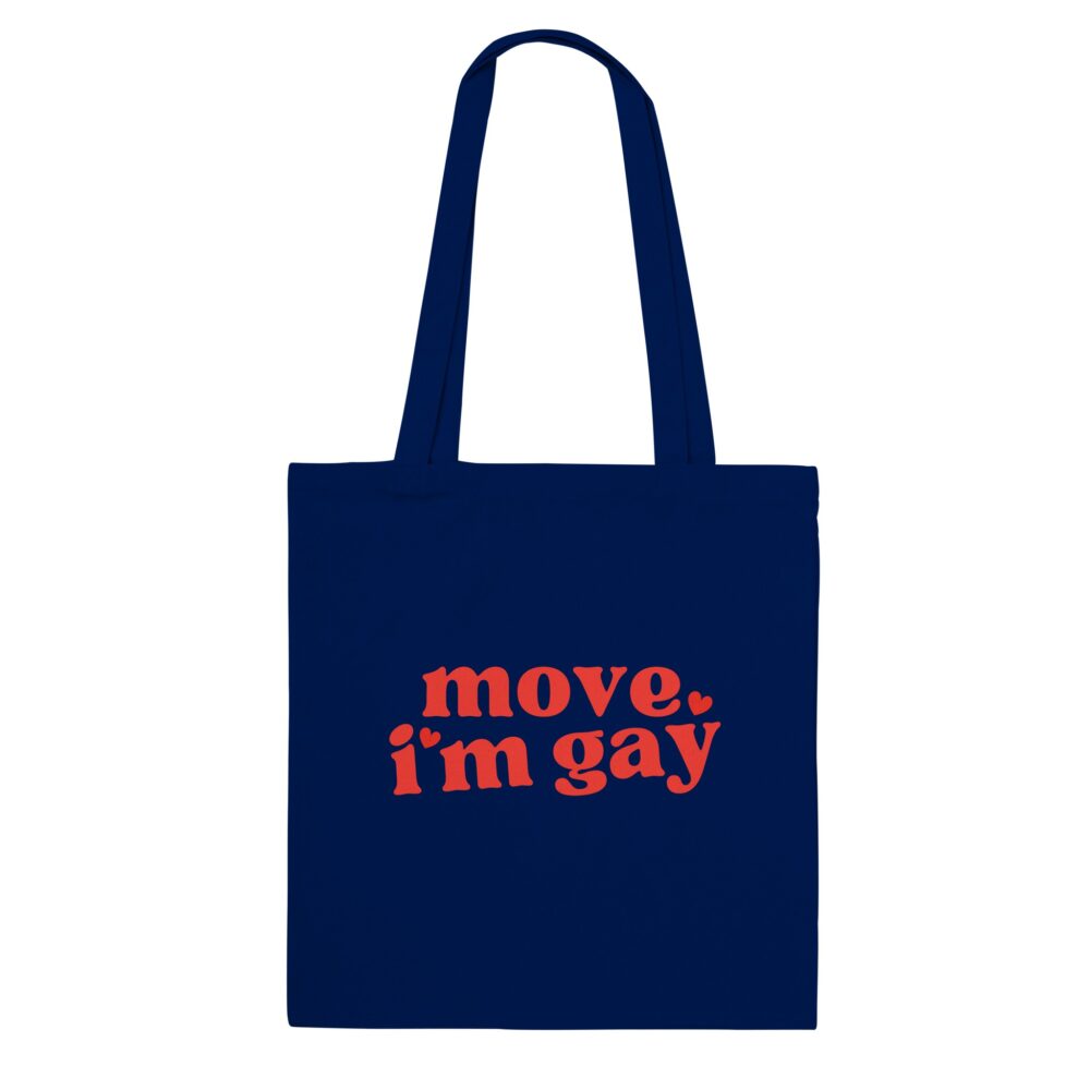 Pride Gay Tote Bag: Move, I'm Gay. Navy