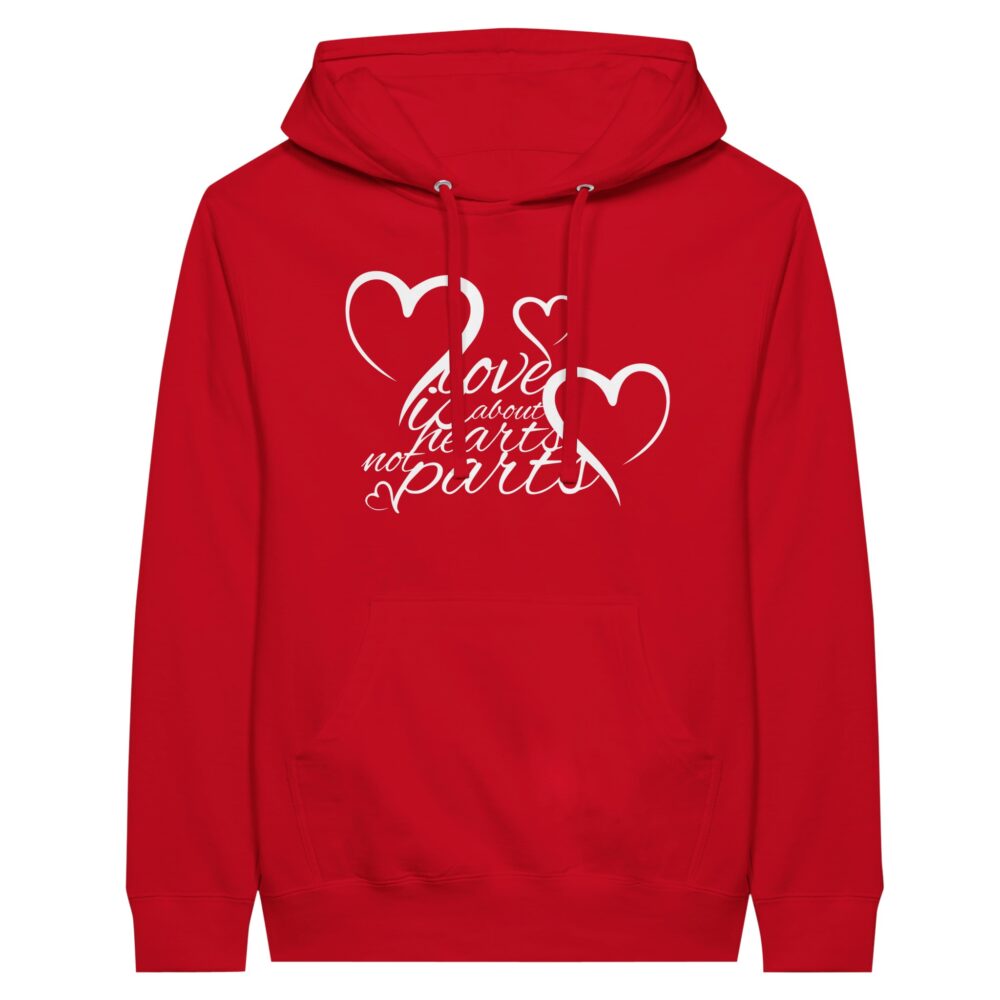 Hearts Not Parts Hoodie Red