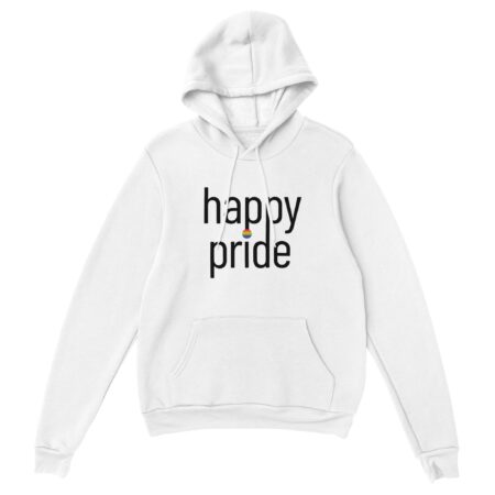 Happy Pride Slogan Hoodie. White