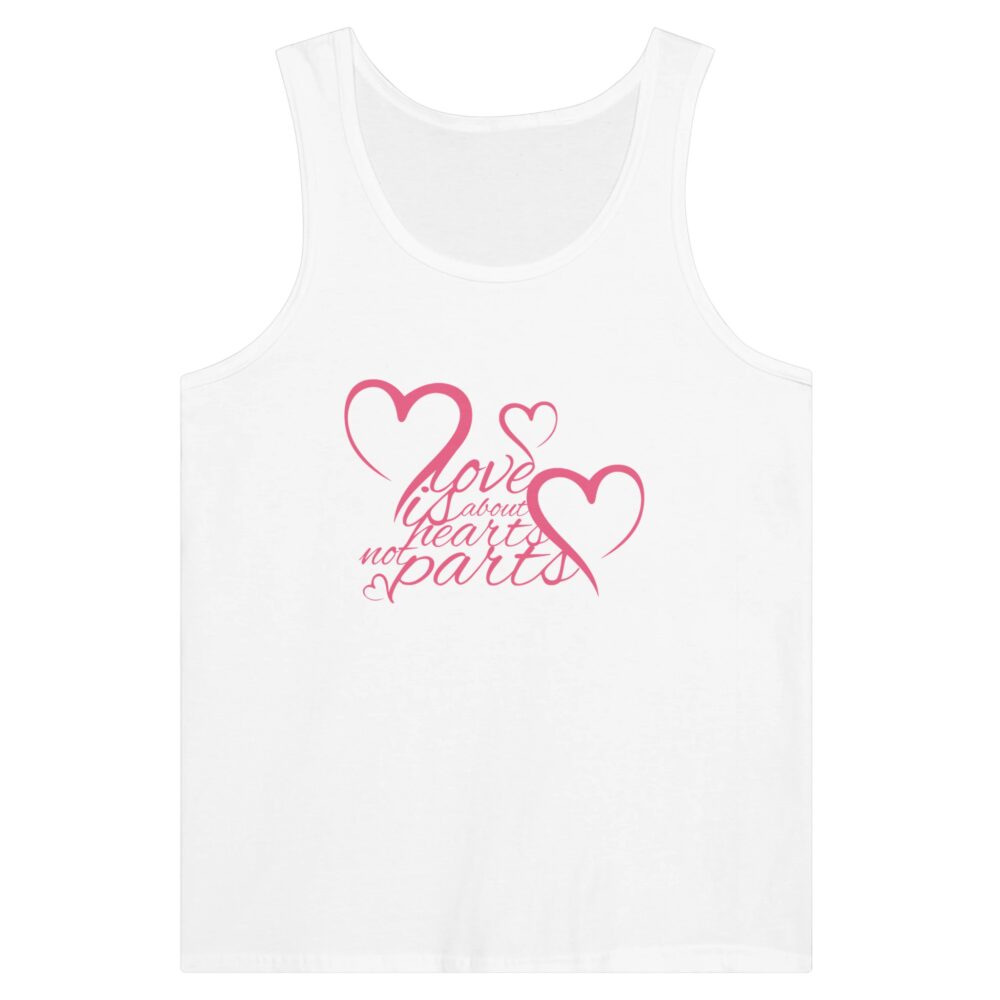 Hearts Not Parts Tank Top White