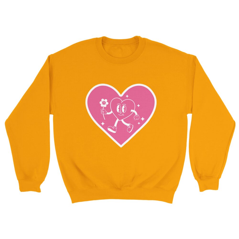 Smiley Heart Sweatshirt Yellow