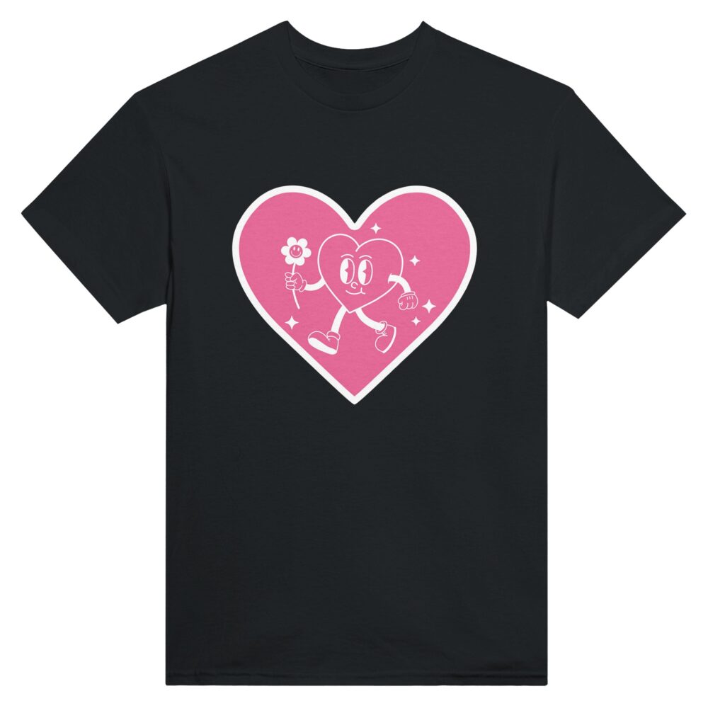Smiley Heart T-Shirt Black