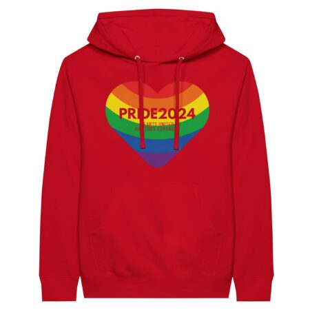 Pride 2024 United Hearts Hoodie Red