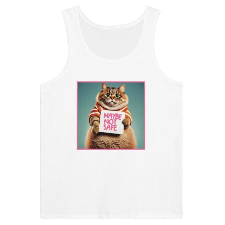 Funny Cat Tank Top: Maybe Not Safe White