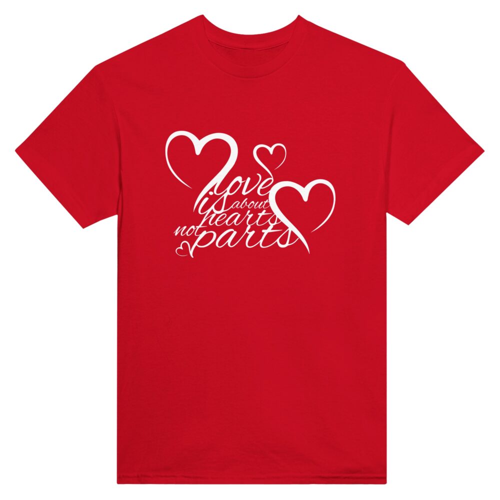 Hearts Not Parts Tee Red