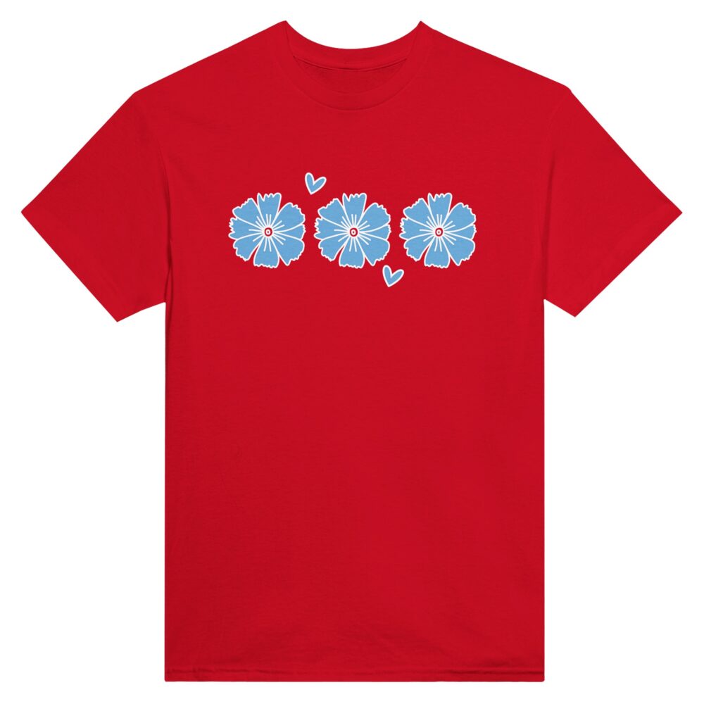 Minimalist Flower Girl T-Shirt. Red