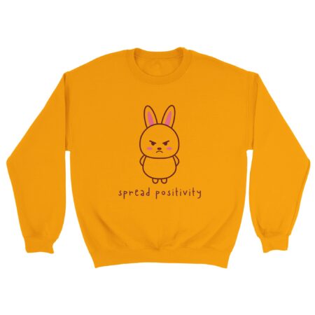 Spread Positivity Angry Bunny Sweatshirt. Yellow