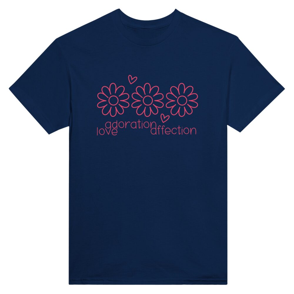 Love Clarity Message T-Shirt: Love, Adoration, Affection. Navy