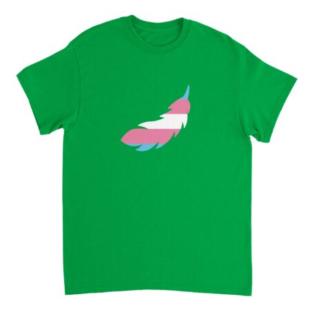Trans Pride T-shirt with A Feather Print Green