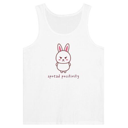 Spread Positivity Angry Bunny Tank Top. White