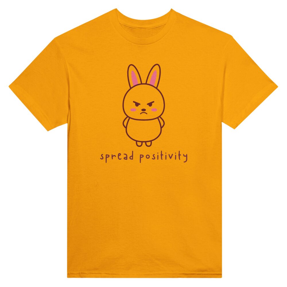 Spread Positivity Angry Bunny Tee. Yellow