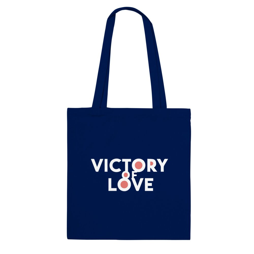 Victory of Love Tote Bag Navy