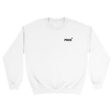 Black-on-Black Pride Text Embroidered Sweatshirt. White